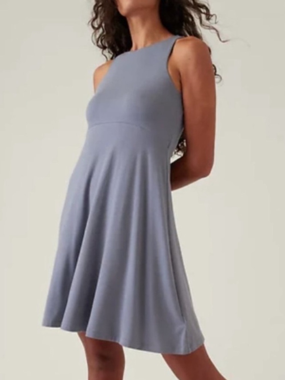 Athleta Santorini Thera Dress Gray Model Sz Lg